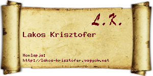 Lakos Krisztofer névjegykártya